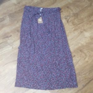 NWT Joules Alissa Dottie Hearts Wrap Midi Skirt Navy Red